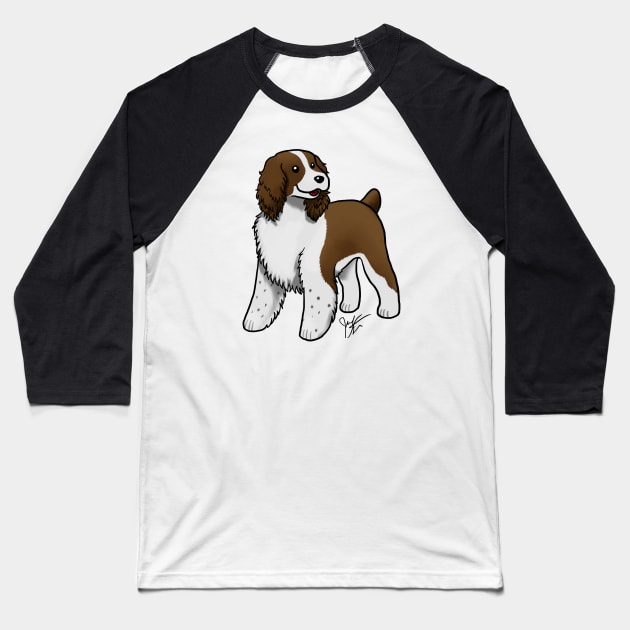 Dog - English Springer Spaniel - Brown Baseball T-Shirt by Jen's Dogs Custom Gifts and Designs